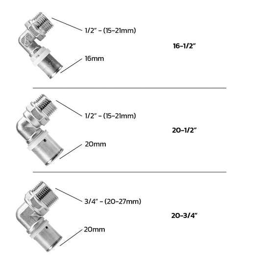 Male Elbow Crimp Fittings